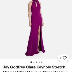 elegant sleeveless Jay Godfrey NWT crepe black gown. Size 14. Unable to return.
